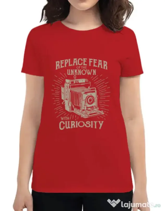 Tricou ADLER dama Replace Fear Rosu