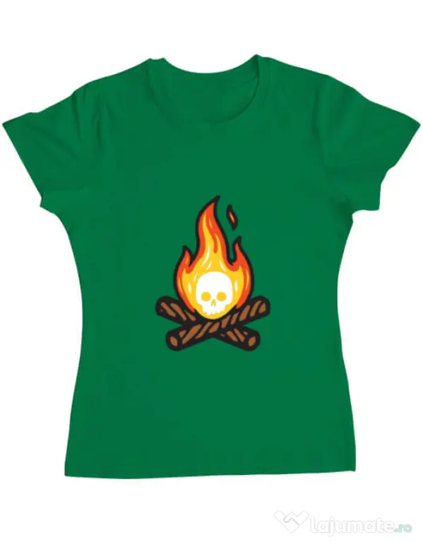Tricou ADLER dama Skullfire Verde mediu