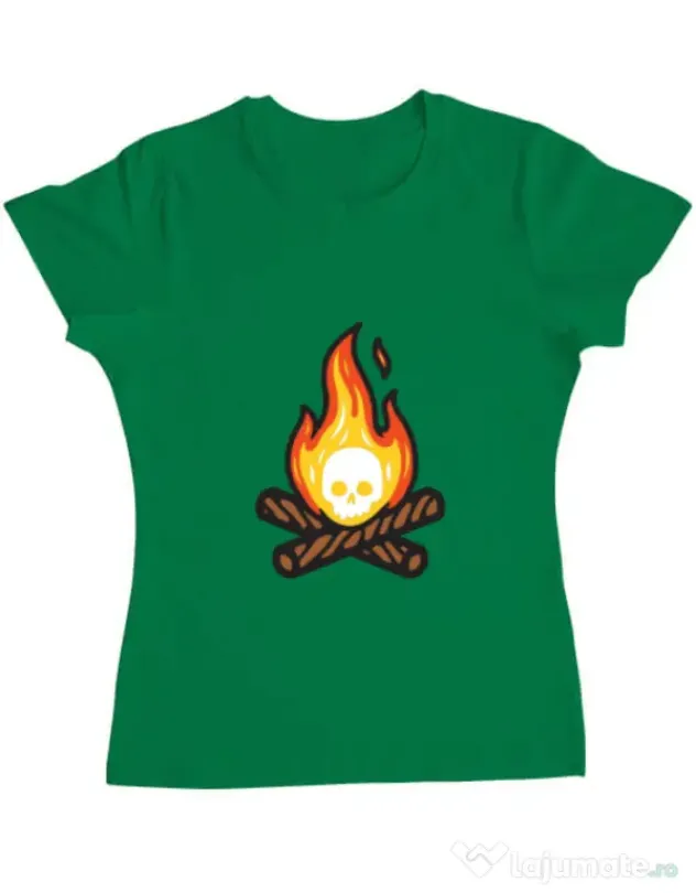 Tricou ADLER dama Skullfire Verde mediu