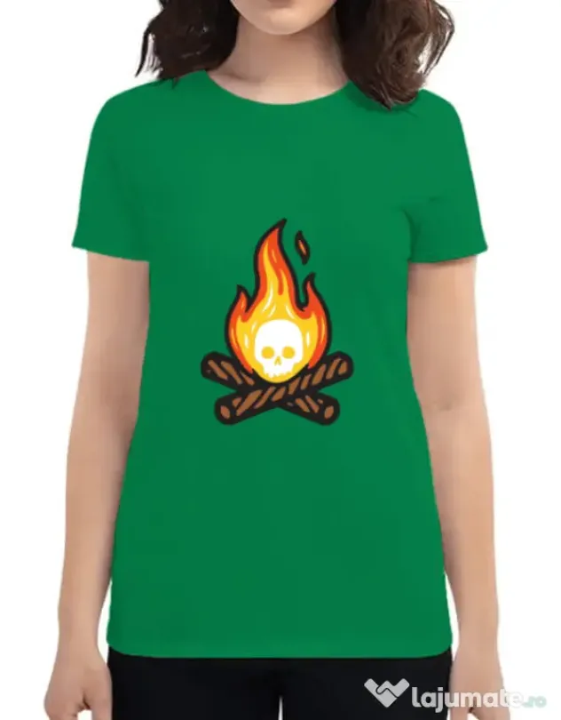 Tricou ADLER dama Skullfire Verde mediu