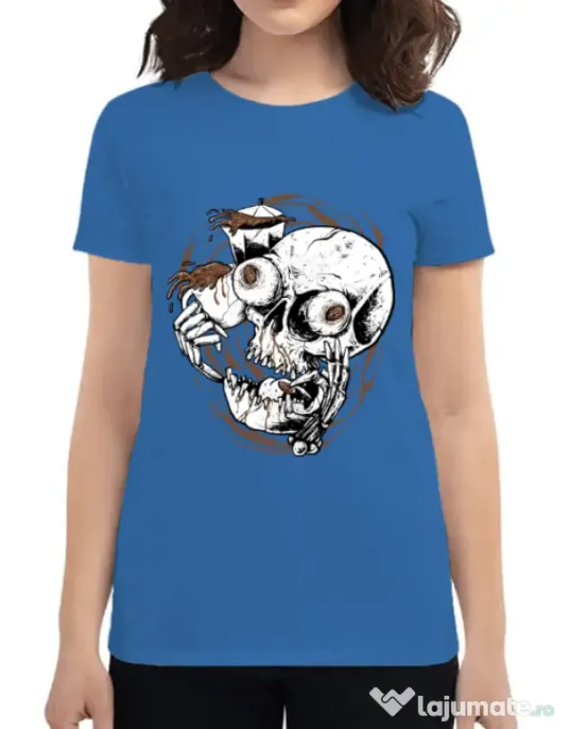Tricou ADLER dama Coffee Addict Albastru azuriu