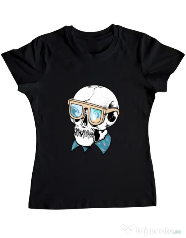 Tricou ADLER dama Skull Holiday Negru