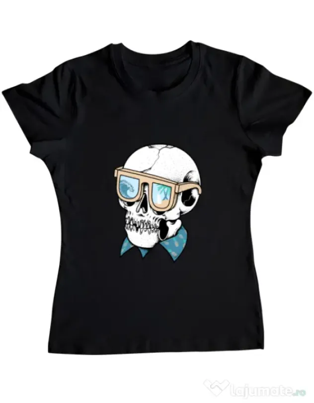 Tricou ADLER dama Skull Holiday Negru