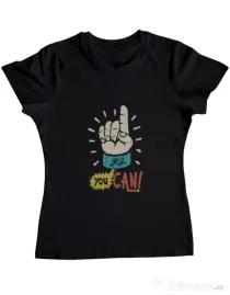 Tricou ADLER dama Yes You Can Negru