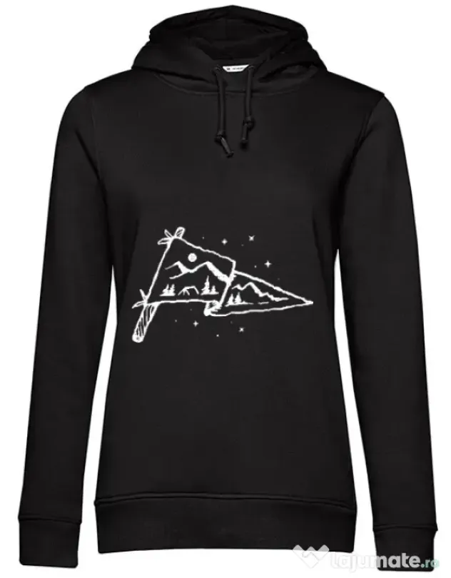 Hoodie dama cu gluga Camp Flag Negru