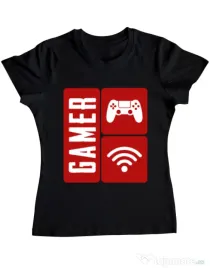 Tricou ADLER dama Gamer Negru