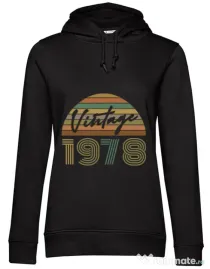 Hoodie dama cu gluga Vintage 1978 Negru