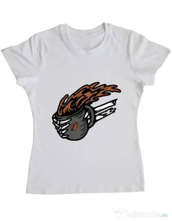 Tricou ADLER dama Coffee First Alb
