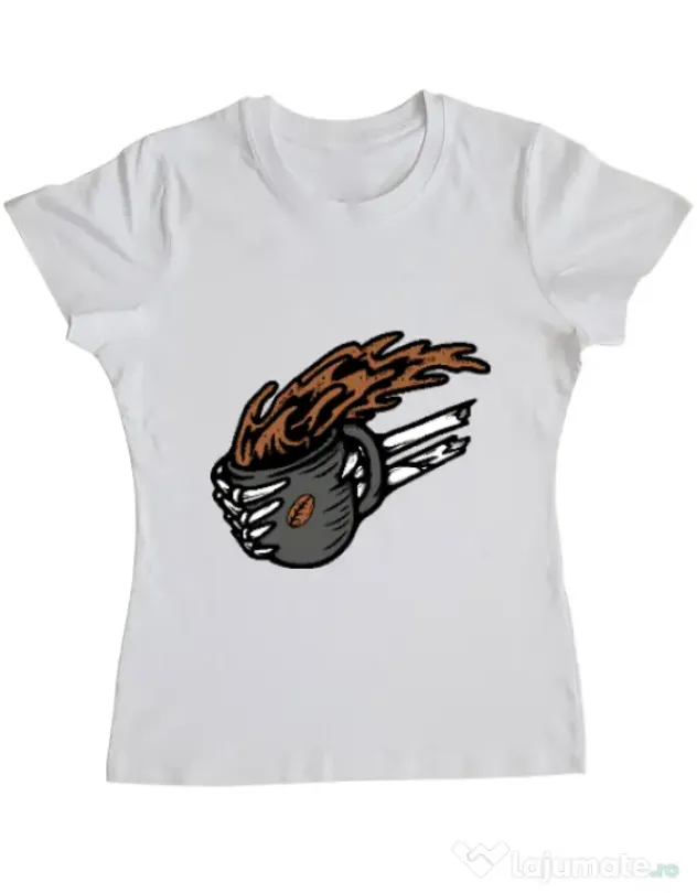 Tricou ADLER dama Coffee First Alb