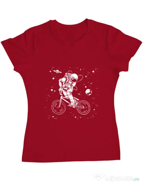 Tricou ADLER dama Astronaut Bmx Rosu
