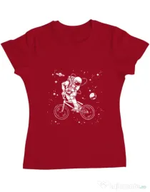 Tricou ADLER dama Astronaut Bmx Rosu