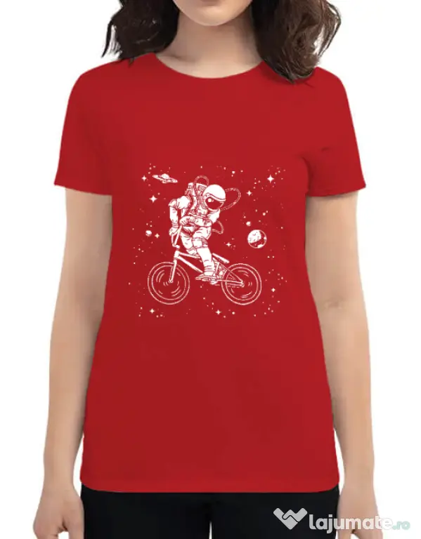Tricou ADLER dama Astronaut Bmx Rosu