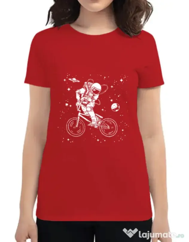 Tricou ADLER dama Astronaut Bmx Rosu