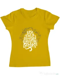 Tricou ADLER dama Let's find beautiful place to get lost Galben