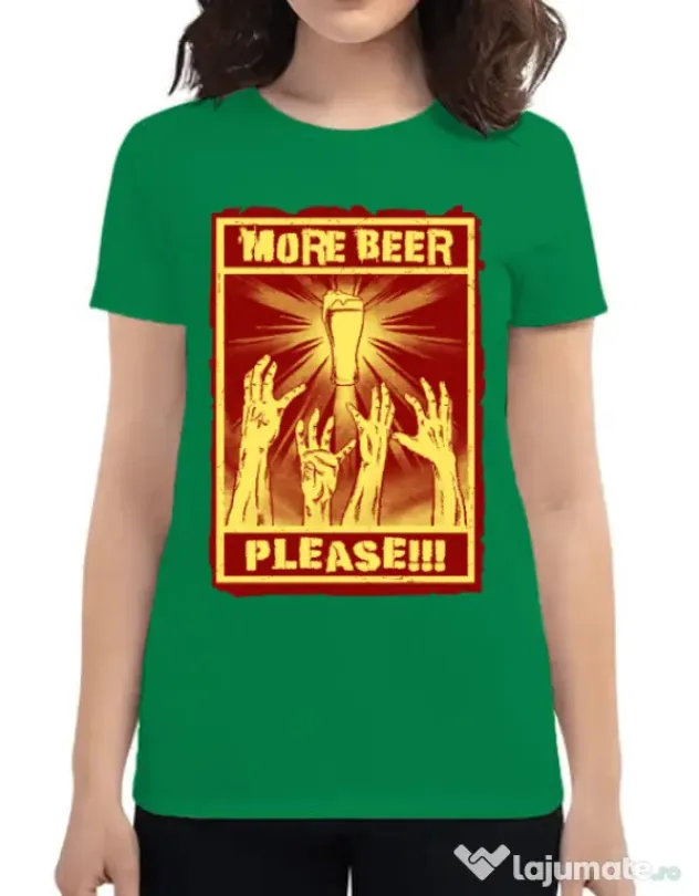 Tricou ADLER dama Thirsty zombies Verde mediu
