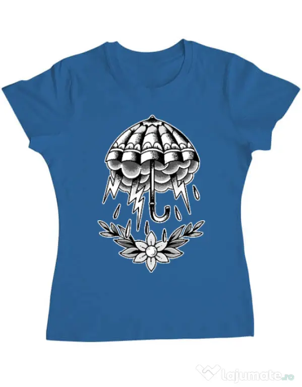 Tricou ADLER dama Umbrella Tattoo Albastru azuriu