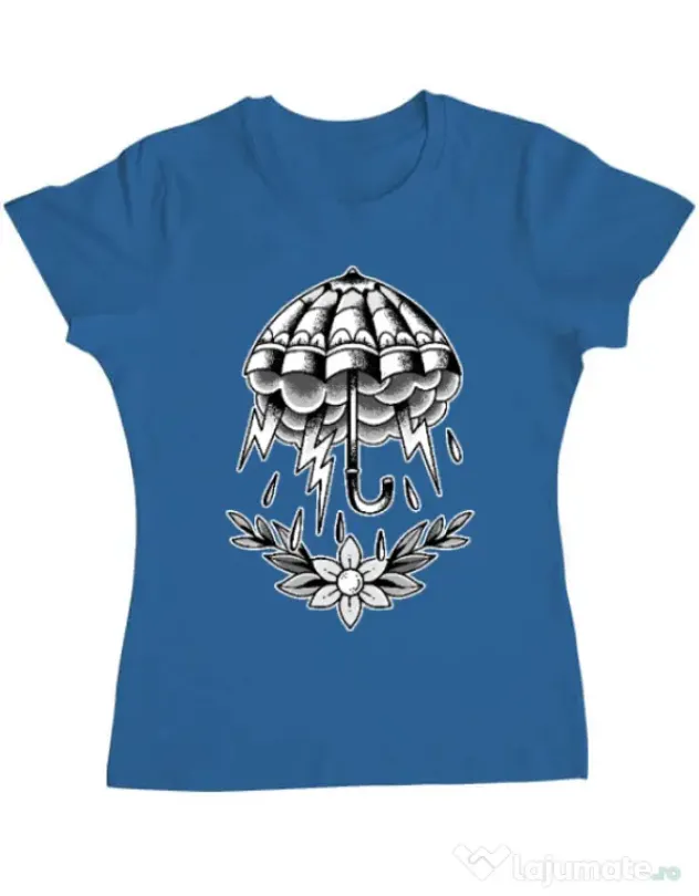 Tricou ADLER dama Umbrella Tattoo Albastru azuriu
