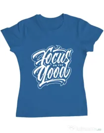 Tricou ADLER dama Focus On The Good Albastru azuriu