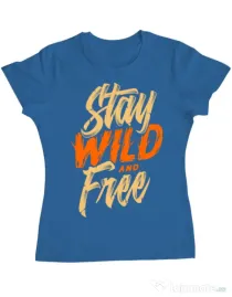 Tricou ADLER dama Stay Wild and Free Albastru azuriu