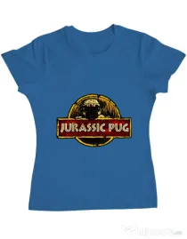 Tricou ADLER dama Jurassic Pug Albastru azuriu