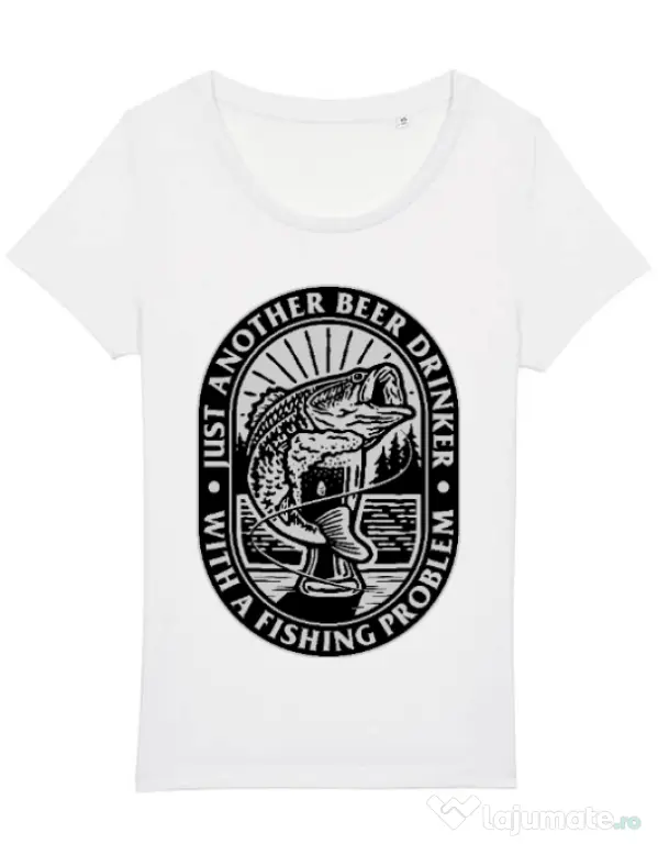 Tricou STANLEY STELLA dama Fishing problem Alb
