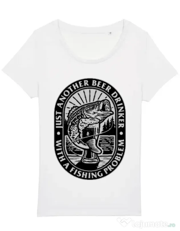 Tricou STANLEY STELLA dama Fishing problem Alb
