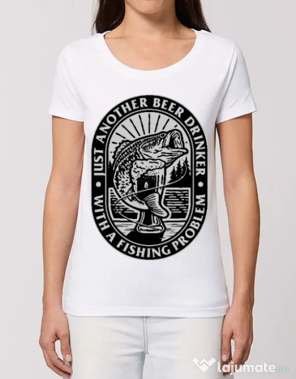 Tricou STANLEY STELLA dama Fishing problem Alb