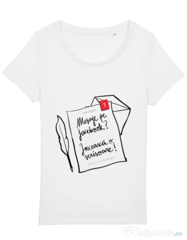 Tricou STANLEY STELLA dama Incearca o scrisoare Alb