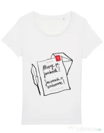 Tricou STANLEY STELLA dama Incearca o scrisoare Alb