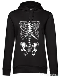 Hoodie dama cu gluga Ribcage Negru