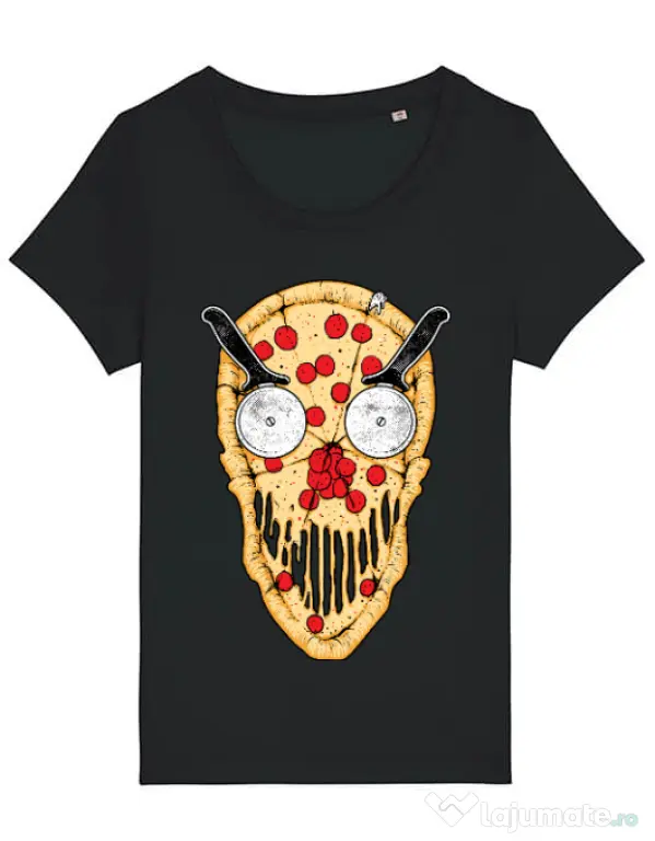 Tricou STANLEY STELLA dama Pizza skull Negru