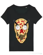 Tricou STANLEY STELLA dama Pizza skull Negru