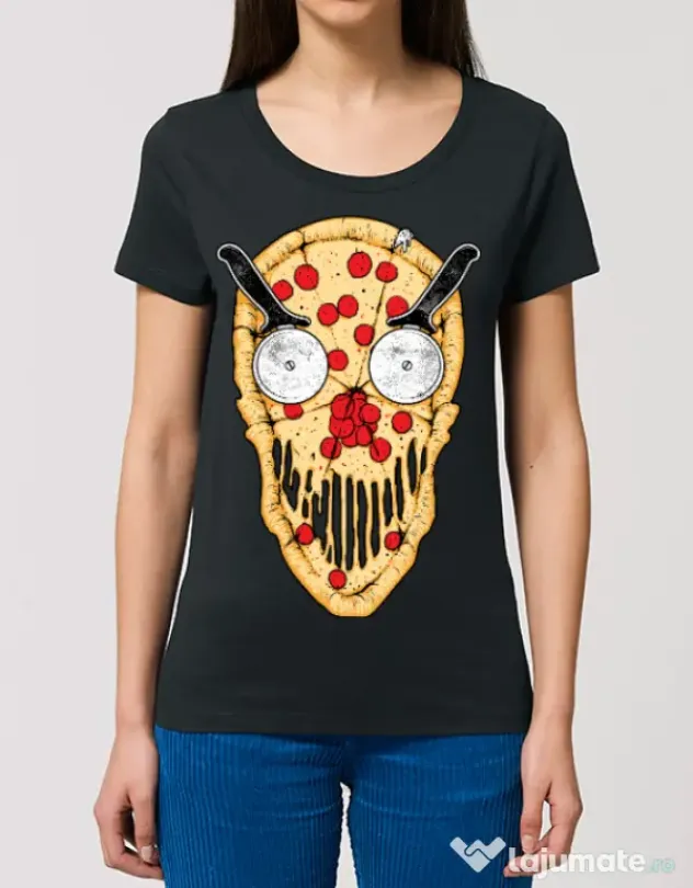 Tricou STANLEY STELLA dama Pizza skull Negru