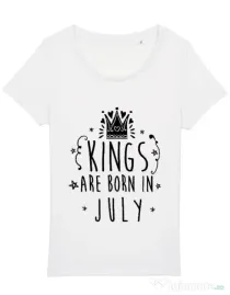 Tricou STANLEY STELLA dama Kings are born in July Alb