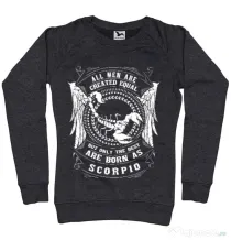 Bluza ADLER dama The best men are born as Scorpio Negru melanj