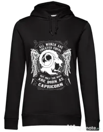 Hoodie dama cu gluga The best women are born as Capricorn Negru