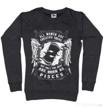 Bluza ADLER dama The best women are born as Pisces Negru melanj