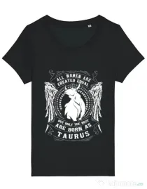 Tricou STANLEY STELLA dama The best women are born as Taurus Negru