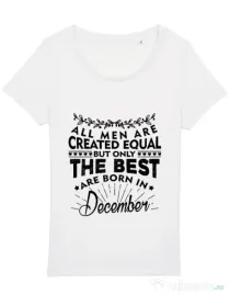 Tricou STANLEY STELLA dama The best men are born in December Alb