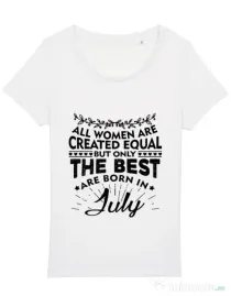 Tricou STANLEY STELLA dama The best women are born in July Alb