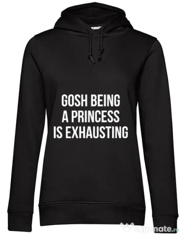 Hoodie dama cu gluga Princess Negru