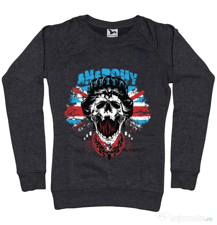 Bluza ADLER dama Anarchy queen Negru melanj