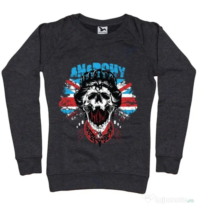Bluza ADLER dama Anarchy queen Negru melanj