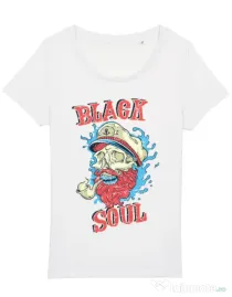 Tricou STANLEY STELLA dama Black soul Alb