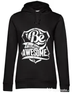 Hoodie dama cu gluga Be awesome Negru