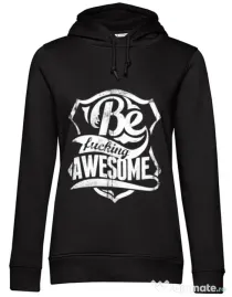 Hoodie dama cu gluga Be awesome Negru