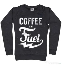 Bluza ADLER dama Coffee is my fuel Negru melanj
