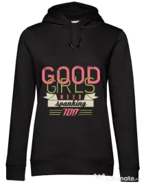 Hoodie dama cu gluga Good girls need spanking Negru