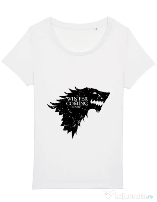 Tricou STANLEY STELLA dama Winter is coming Stark Alb