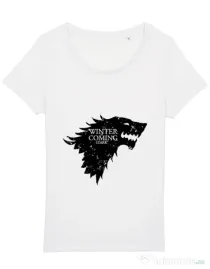 Tricou STANLEY STELLA dama Winter is coming Stark Alb